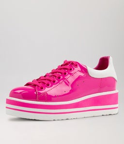 SIOBHAN HOT PINK WHITE PATENT LEATHER