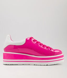 SIOBHAN HOT PINK WHITE PATENT LEATHER