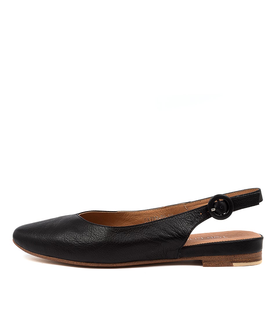 Fairy Black Leather Flat Shoes