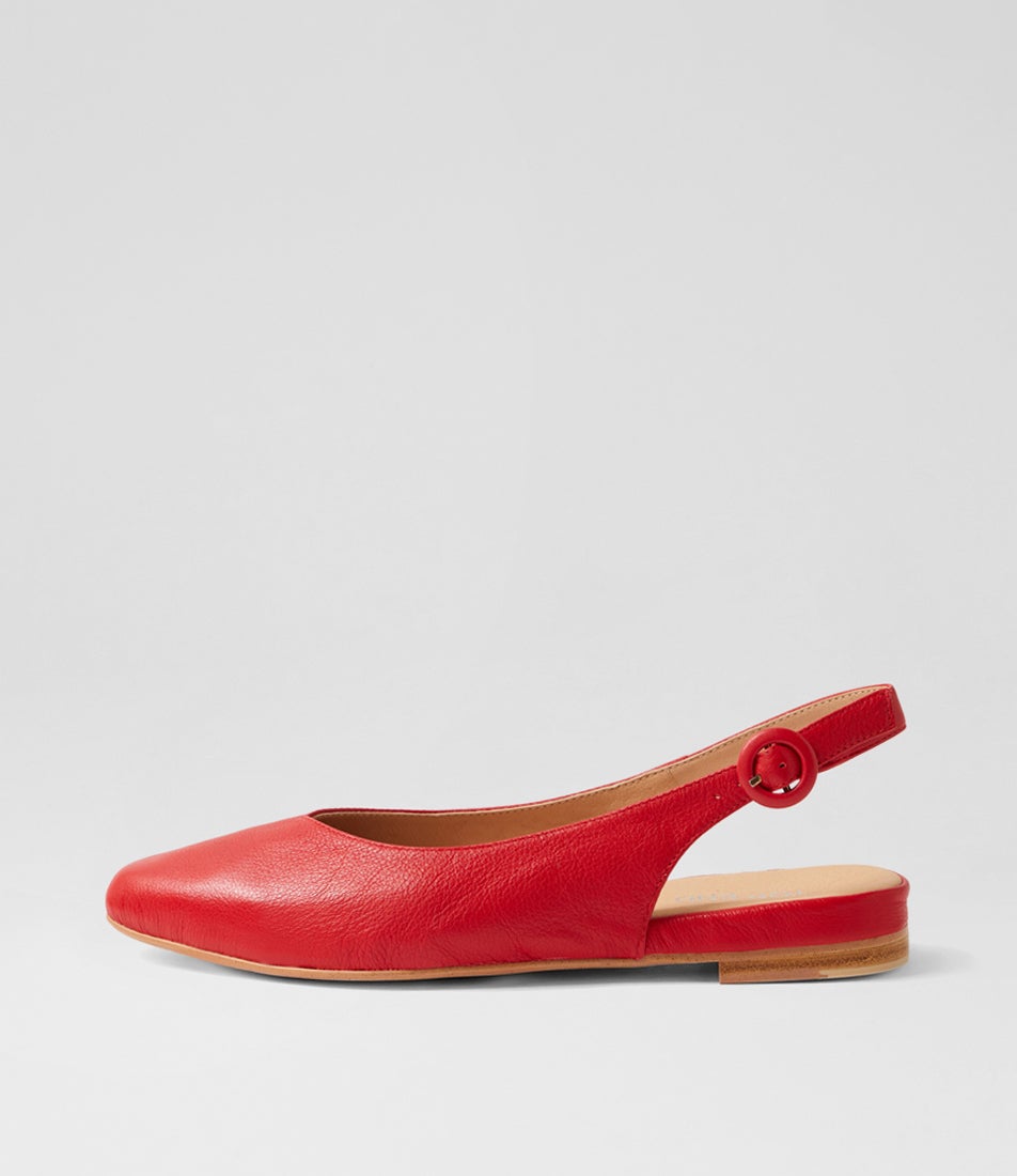 Fairy New Red Leather Slingbacks