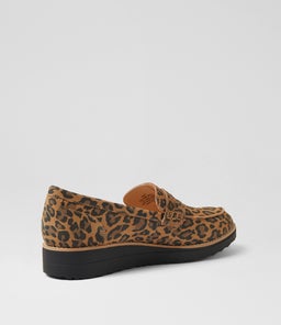 OLEY TO CAMEL LEOPARD BLACK SOLE SUEDE