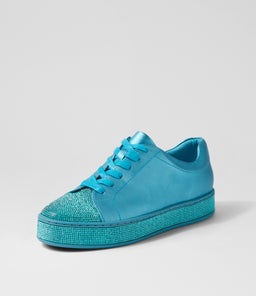 PURITY TO BLUE SATIN METALLIC PALE BLUE LEATHER JEWELS