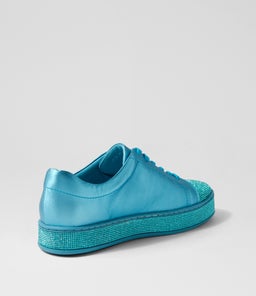 PURITY TO BLUE SATIN METALLIC PALE BLUE LEATHER JEWELS