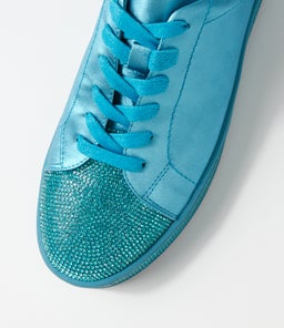 PURITY TO BLUE SATIN METALLIC PALE BLUE LEATHER JEWELS