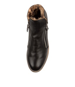 OPAL TO BLACK LEOPARD LEATHER FUR