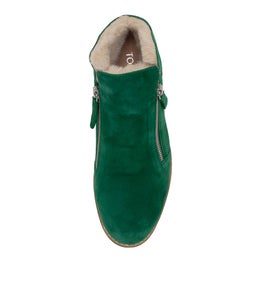OPAL TO DK EMERALD BEIGE SUEDE FUR