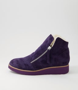 OPAL TO AUBERGINE BEIGE SUEDE FUR
