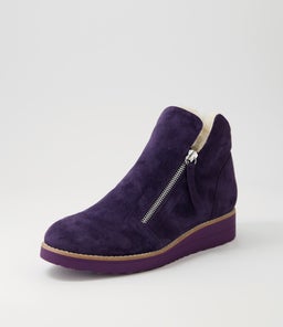 OPAL TO AUBERGINE BEIGE SUEDE FUR