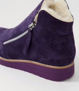 OPAL TO AUBERGINE BEIGE SUEDE FUR