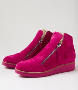 OPAL TO DK FUCHSIA BEIGE SUEDE FUR