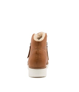 OPAL TO DK TAN BEIGE LEATHER FUR