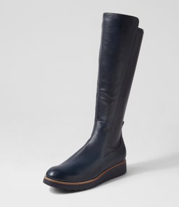 OLETTA TO NAVY NAVY SOLE LEATHER STRETCH SMOOTH