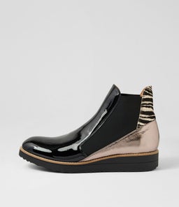 OSIEL TOL BLACK METALLIC ZEBRA PATENT MULTI