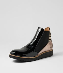 OSIEL TOL BLACK METALLIC ZEBRA PATENT MULTI
