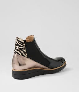 OSIEL TOL BLACK METALLIC ZEBRA PATENT MULTI