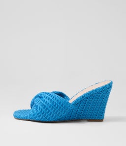 Katia New Blue Synthetic Raffia Sandals Katia New Blue Synthetic Raffia Sandals