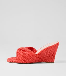 Katia Watermelon Synthetic Raffia Sandals Katia Watermelon Synthetic Raffia Sandals