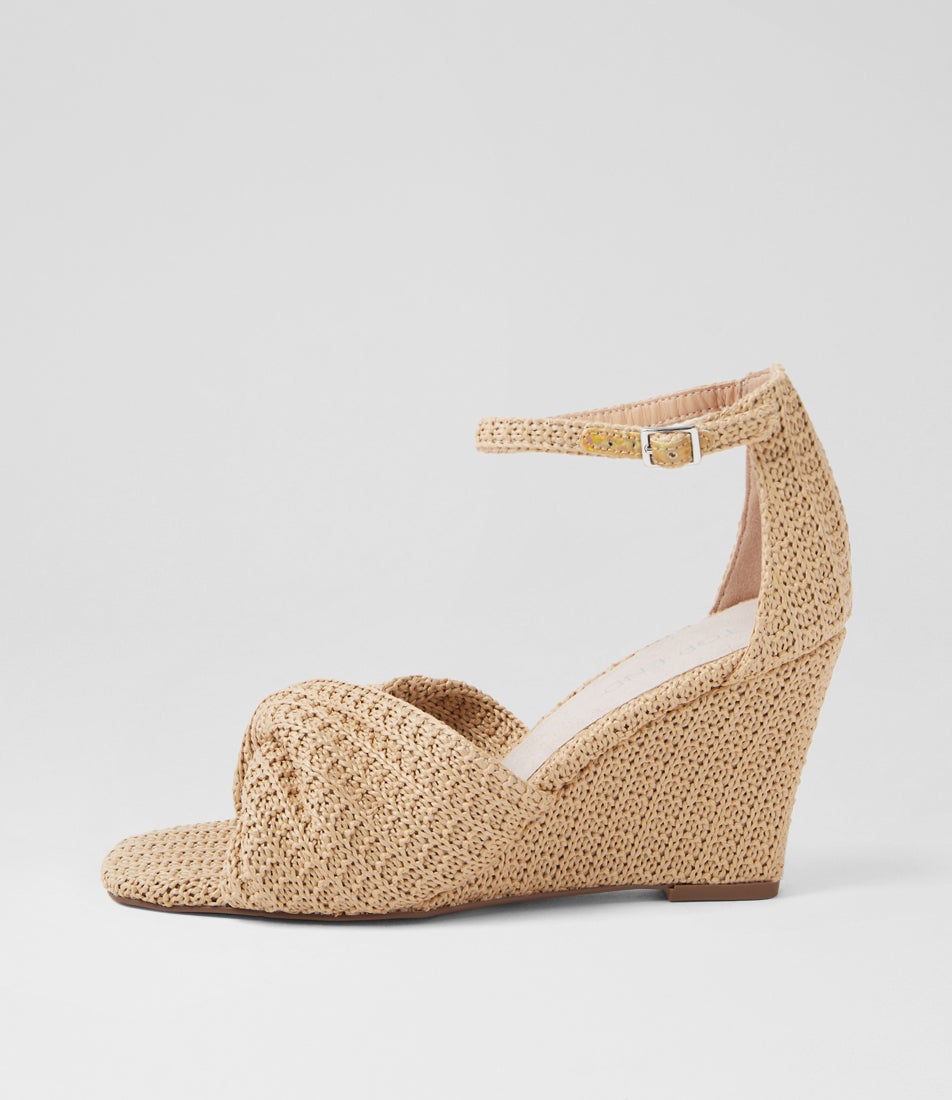 Kotio Camel Synthetic Raffia Sandals