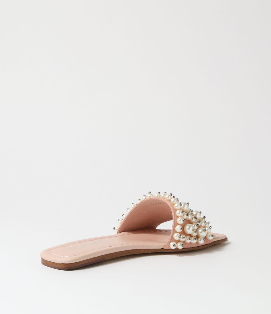 Leander Nude Suede Slides | Shop Online at Williams