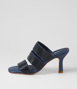 LOMME TO NAVY SHIMMER NAVY LEATHER JEWELS