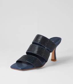 LOMME TO NAVY SHIMMER NAVY LEATHER JEWELS