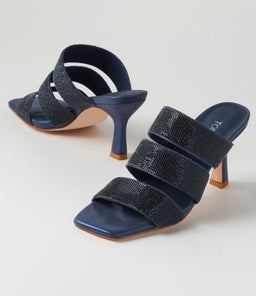 LOMME TO NAVY SHIMMER NAVY LEATHER JEWELS