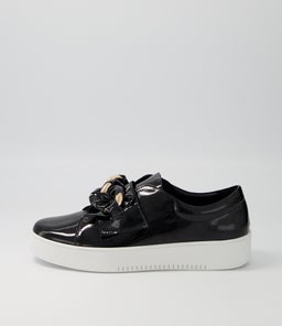 LAYYAH TO BLACK WHITE SOLE PATENT LEATHER