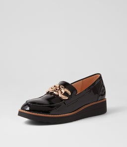 OZAMA TO BLACK BLACK SOLE PATENT LEATHER