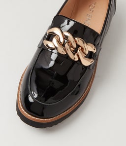 OZAMA TO BLACK BLACK SOLE PATENT LEATHER