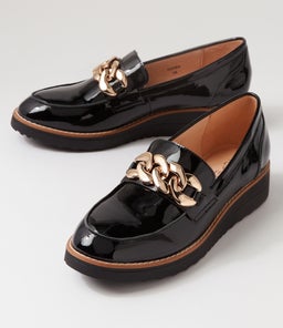OZAMA TO BLACK BLACK SOLE PATENT LEATHER
