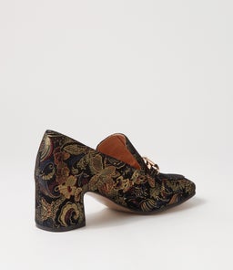 FANESS TO BLACK METALLIC PRINT SUEDE