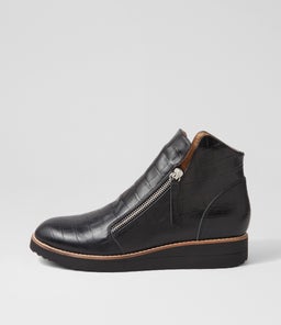 OHMYES TO BLACK BLACK SOLE CROC LEATHER