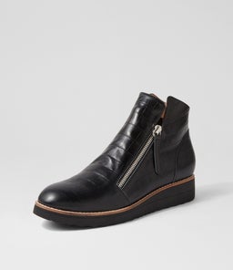 OHMYES TO BLACK BLACK SOLE CROC LEATHER