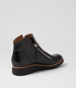 OHMYES TO BLACK BLACK SOLE CROC LEATHER