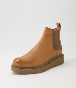 ZOOPY TO DK TAN LT CHOC SOLE LEATHER ELASTIC
