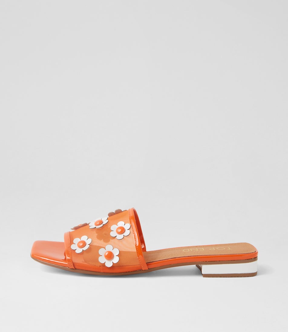 Klasse Orange White Patent Multi Slides Klasse Orange White Patent Multi Slides