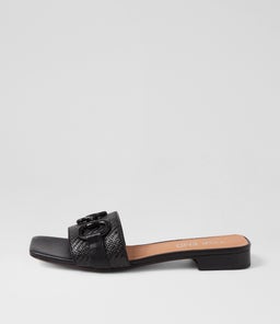 KUZIL TO BLACK BLACK SYN RAFFIA LEATHER