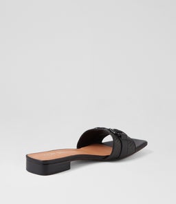 KUZIL TO BLACK BLACK SYN RAFFIA LEATHER