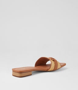 KUZIL TO DK TAN NATURAL SYN RAFFIA LEATHER