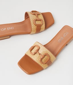 KUZIL TO DK TAN NATURAL SYN RAFFIA LEATHER