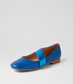 MAIRI TO COBALT COBALT METALLIC LEATHER ELASTIC