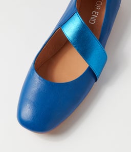 MAIRI TO COBALT COBALT METALLIC LEATHER ELASTIC