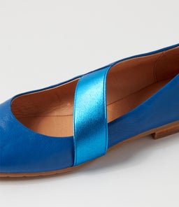 MAIRI TO COBALT COBALT METALLIC LEATHER ELASTIC