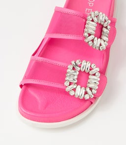 TOASTEY TO HOT PINK LEATHER MESH
