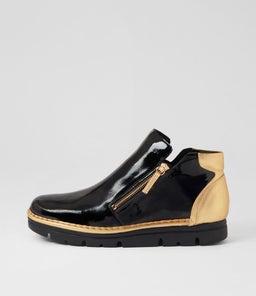 EDDA TO BLACK OLD GOLD PATENT LEATHER