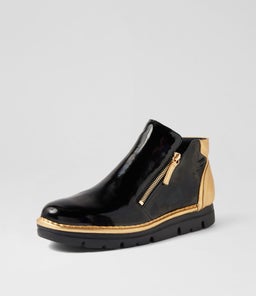 EDDA TO BLACK OLD GOLD PATENT LEATHER