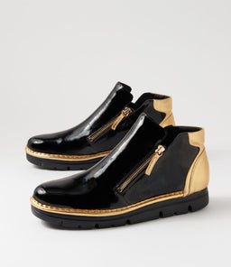 EDDA TO BLACK OLD GOLD PATENT LEATHER