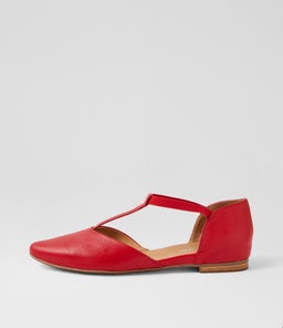Saddie New Red Leather Flat Shoes Saddie New Red Leather Flat Shoes