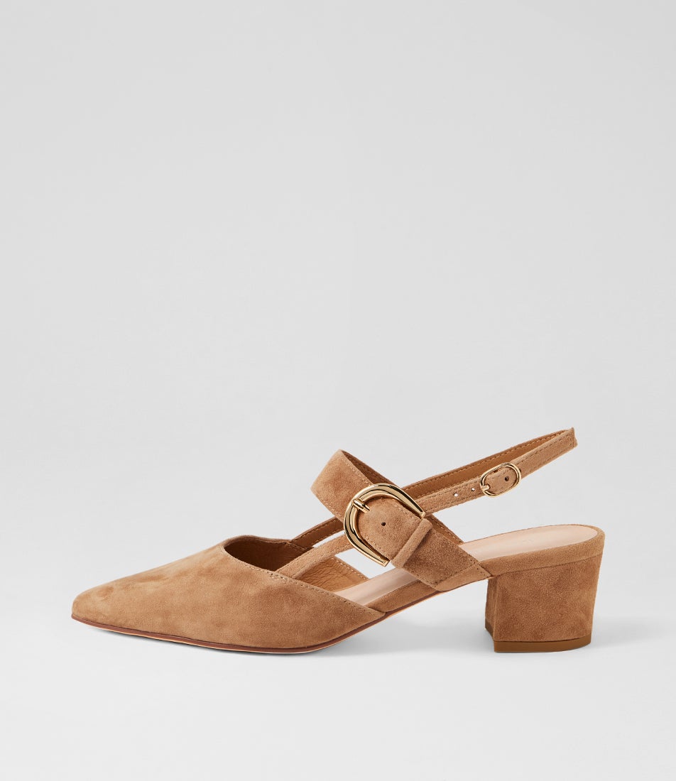 Asten Light Choc Suede Heels