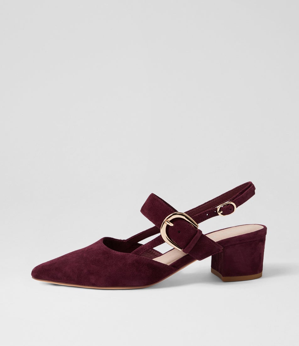 Asten Burgundy Suede Heels